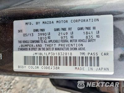 Zdjęcie 13 z 13 samochodu: 2013 MAZDA 3 I VIN:JM1BL1LP3D1832818 - miniatura