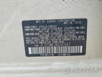 Zdjęcie 12 z 12 samochodu: 2022 SUBARU CROSSTREK LIMITED VIN:JF2GTHMCXN8241647 - miniatura