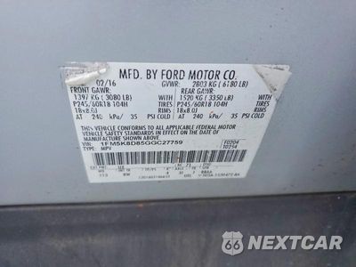 Zdjęcie 14 z 14 samochodu: 2016 FORD EXPLORER XLT VIN:1FM5K8D85GGC27759 - miniatura