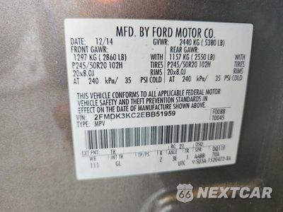 Zdjęcie 13 z 13 samochodu: 2014 FORD EDGE LIMITED VIN:2FMDK3KC2EBB51959 - miniatura