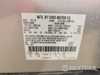Zdjęcie 13 z 13 samochodu: 2018 FORD EXPLORER XLT VIN:1FM5K7DH5JGA97645 - miniatura