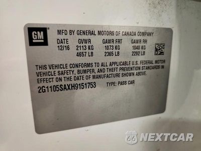 Zdjęcie 13 z 13 samochodu: 2017 CHEVROLET IMPALA LT VIN:2G1105SAXH9151753 - miniatura