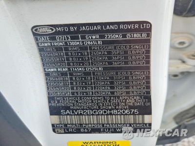 Zdjęcie 13 z 13 samochodu: 2013 LAND ROVER RANGE ROVER EVOQUE PURE PREMIUM VIN:SALVR2BG9DH820675 - miniatura