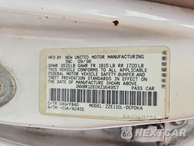 Zdjęcie 12 z 12 samochodu: 1999 TOYOTA COROLLA VE VIN:1NXBR12E0XZ164957 - miniatura