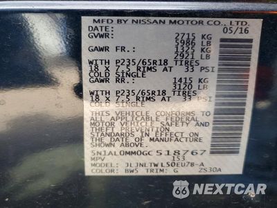 Zdjęcie 13 z 13 samochodu: 2016 INFINITI QX60 BASE VIN:5N1AL0MM0GC518767 - miniatura