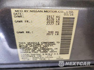 Zdjęcie 12 z 12 samochodu: 2016 NISSAN ALTIMA 2.5 SV VIN:1N4AL3AP3GC199231 - miniatura