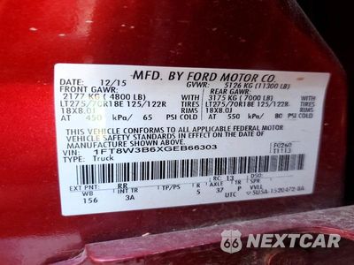 Zdjęcie 12 z 12 samochodu: 2016 FORD F350 SUPER DUTY VIN:1FT8W3B6XGEB66303 - miniatura