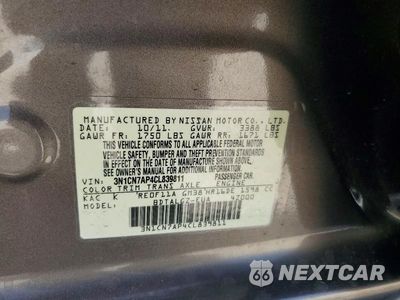 Zdjęcie 12 z 12 samochodu: 2012 NISSAN VERSA 1.6 S VIN:3N1CN7AP4CL839811 - miniatura