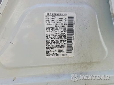 Zdjęcie 12 z 12 samochodu: 2012 NISSAN ROGUE S VIN:JN8AS5MT2CW281305 - miniatura