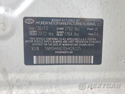 Zdjęcie 12 z 12 samochodu: 2013 HYUNDAI ELANTRA GLS VIN:5NPDH4AE1DH428325 - miniatura