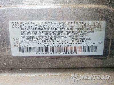 Zdjęcie 12 z 12 samochodu: 2017 NISSAN SENTRA S VIN:3N1AB7AP7HY407529 - miniatura