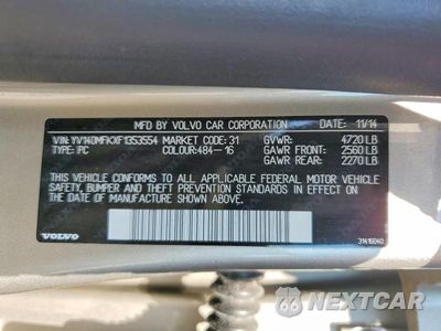 Zdjęcie 12 z 12 samochodu: 2015 VOLVO S60 PREMIER VIN:YV140MFKXF1353554 - miniatura