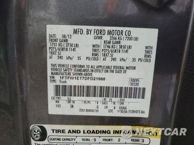 Zdjęcie 12 z 12 samochodu: 2013 FORD F150 SUPERCREW VIN:1FTFW1ET7DFD21988 - miniatura