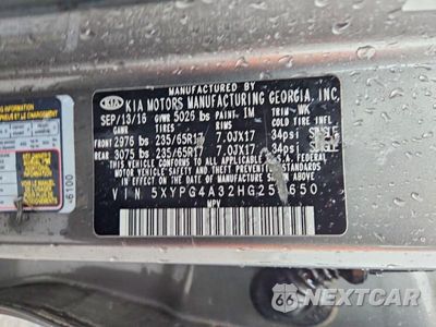 Zdjęcie 13 z 13 samochodu: 2017 KIA SORENTO LX VIN:5XYPG4A32HG254650 - miniatura