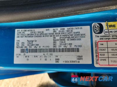 Zdjęcie 12 z 12 samochodu: 2014 FORD FIESTA SE VIN:3FADP4BJ9EM111053 - miniatura
