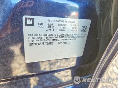 Zdjęcie 13 z 13 samochodu: 2014 CHEVROLET CRUZE LT VIN:1G1PC5SB7E7470812 - miniatura