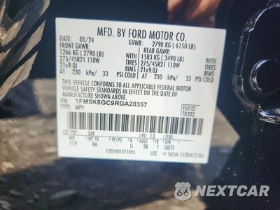 Zdjęcie 13 z 13 samochodu: 2024 FORD EXPLORER ST VIN:1FM5K8GC9RGA20357 - miniatura