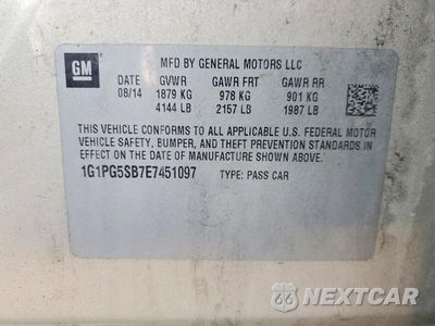 Zdjęcie 12 z 12 samochodu: 2014 CHEVROLET CRUZE LTZ VIN:1G1PG5SB7E7451097 - miniatura