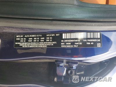 Zdjęcie 12 z 12 samochodu: 2017 ALFA ROMEO GIULIA TI Q4 VIN:ZARFAEEN5H7548156 - miniatura