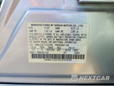 Zdjęcie 12 z 12 samochodu: 2007 NISSAN ALTIMA 2.5 VIN:1N4AL21E57C221450 - miniatura