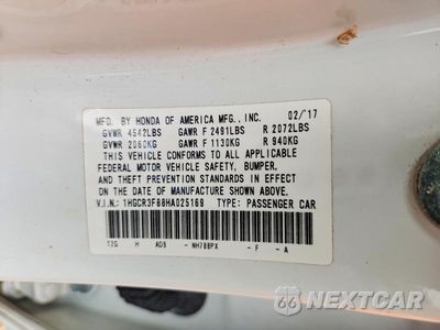 Zdjęcie 12 z 12 samochodu: 2017 HONDA ACCORD VIN:1HGCR3F88HA025169 - miniatura