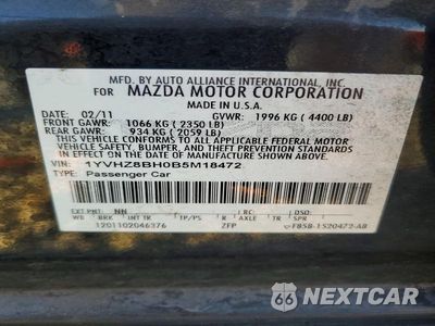 Zdjęcie 12 z 12 samochodu: 2011 MAZDA 6 I VIN:1YVHZ8BH0B5M18472 - miniatura