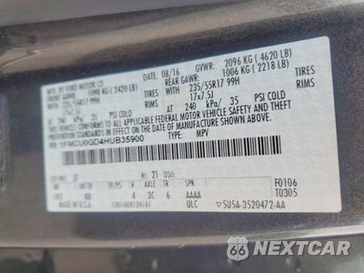 Zdjęcie 13 z 13 samochodu: 2017 FORD ESCAPE SE VIN:1FMCU0GD4HUB35900 - miniatura