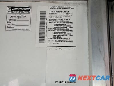 Zdjęcie 12 z 12 samochodu: 2016 ISUZU NPR VIN:JALB4T17XG7W00907 - miniatura