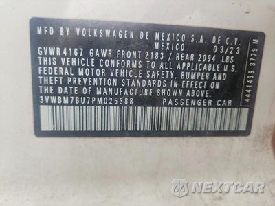 Zdjęcie 13 z 13 samochodu: 2023 VOLKSWAGEN JETTA SPORT VIN:3VWBM7BU7PM025388 - miniatura