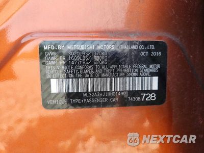 Zdjęcie 12 z 12 samochodu: 2017 MITSUBISHI MIRAGE ES VIN:ML32A3HJ1HH014901 - miniatura