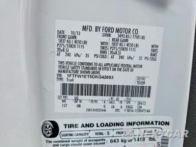 Zdjęcie 12 z 12 samochodu: 2013 FORD F150 SUPERCREW VIN:1FTFW1ET5DKG42693 - miniatura