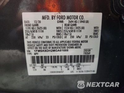 Zdjęcie 13 z 13 samochodu: 2021 FORD EXPLORER XLT VIN:1FMSK8DH2MGA61666 - miniatura