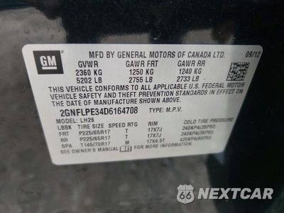 Zdjęcie 12 z 12 samochodu: 2013 CHEVROLET EQUINOX LT VIN:2GNFLPE34D6164708 - miniatura
