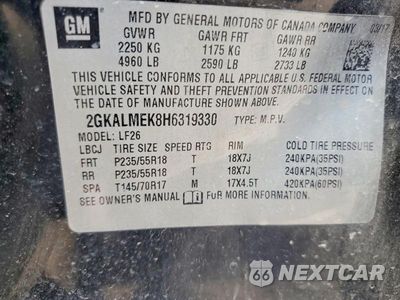 Zdjęcie 13 z 13 samochodu: 2017 GMC TERRAIN SLE VIN:2GKALMEK8H6319330 - miniatura