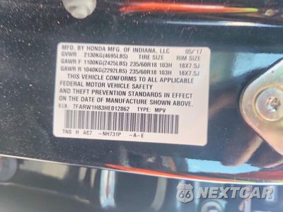 Zdjęcie 12 z 12 samochodu: 2017 HONDA CR-V EXL VIN:7FARW1H83HE012862 - miniatura