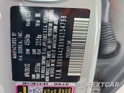 Zdjęcie 12 z 12 samochodu: 2022 KIA K5 GT VIN:5XXG44J8XNG154798 - miniatura