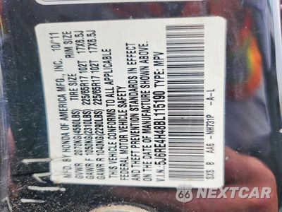 Zdjęcie 14 z 14 samochodu: 2011 HONDA CR-V SE VIN:5J6RE4H48BL115190 - miniatura