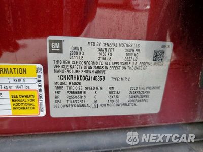Zdjęcie 13 z 13 samochodu: 2016 CHEVROLET TRAVERSE LT VIN:1GNKRHKD3GJ145350 - miniatura