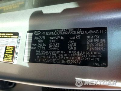 Zdjęcie 13 z 13 samochodu: 2024 HYUNDAI SANTA FE SE VIN:5NMP1DGL3RH039939 - miniatura