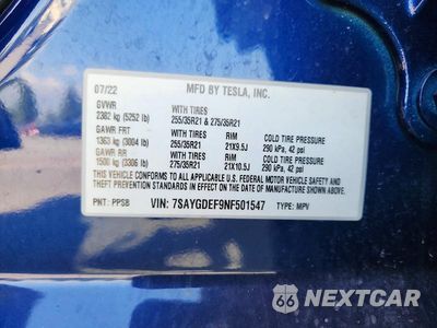 Zdjęcie 14 z 14 samochodu: 2022 TESLA MODEL Y VIN:7SAYGDEF9NF501547 - miniatura