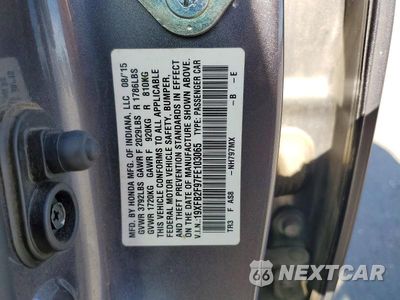 Zdjęcie 12 z 12 samochodu: 2015 HONDA CIVIC EXL VIN:19XFB2F97FE103065 - miniatura