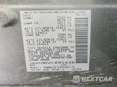 Zdjęcie 12 z 12 samochodu: 2015 NISSAN ROGUE SL VIN:5N1AT2MV5FC895436 - miniatura