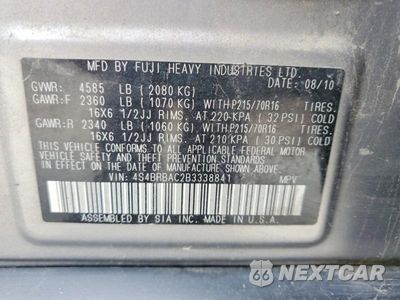 Zdjęcie 13 z 13 samochodu: 2011 SUBARU OUTBACK 2.5I VIN:4S4BRBAC2B3338841 - miniatura