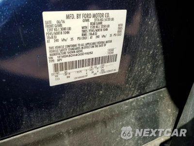 Zdjęcie 13 z 13 samochodu: 2016 FORD EXPLORER XLT VIN:1FM5K8DH4GGD19252 - miniatura