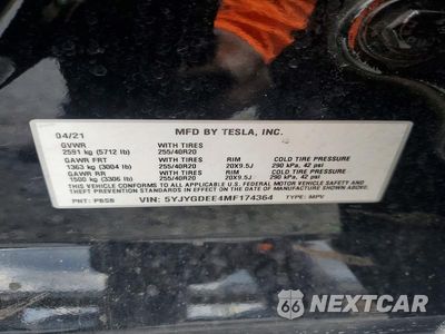 Zdjęcie 13 z 13 samochodu: 2021 TESLA MODEL Y VIN:5YJYGDEE4MF174364 - miniatura