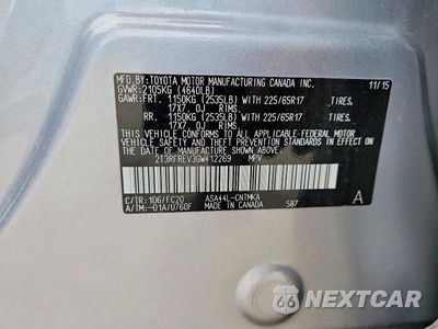 Zdjęcie 12 z 12 samochodu: 2016 TOYOTA RAV4 XLE VIN:2T3RFREV3GW412269 - miniatura