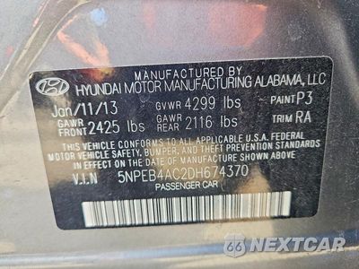 Zdjęcie 12 z 12 samochodu: 2013 HYUNDAI SONATA GLS VIN:5NPEB4AC2DH674370 - miniatura