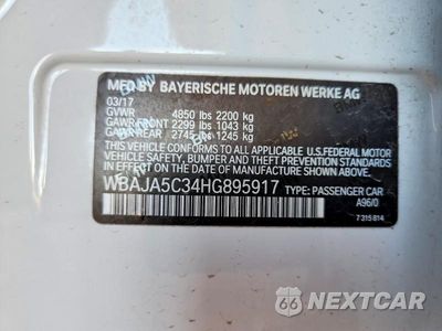 Zdjęcie 12 z 12 samochodu: 2017 BMW 530 I VIN:WBAJA5C34HG895917 - miniatura