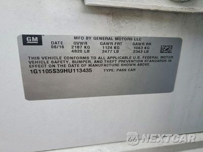Zdjęcie 12 z 12 samochodu: 2017 CHEVROLET IMPALA LT VIN:1G1105S39HU113435 - miniatura