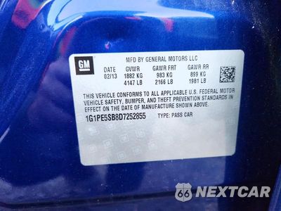 Zdjęcie 12 z 12 samochodu: 2013 CHEVROLET CRUZE LT VIN:1G1PE5SB8D7252855 - miniatura